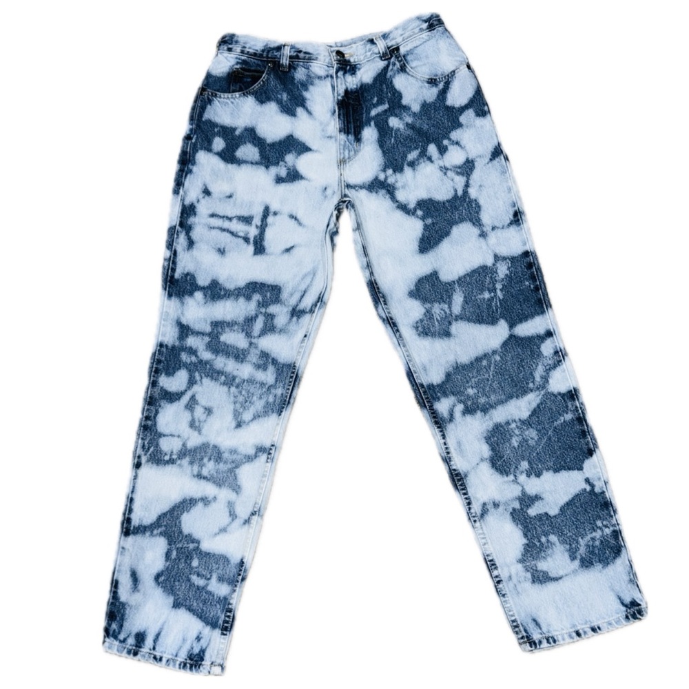👖💿 LANDS’ END Vintage Acid Wash Straight Jeans Sz 12 | 90s Denim Classic
